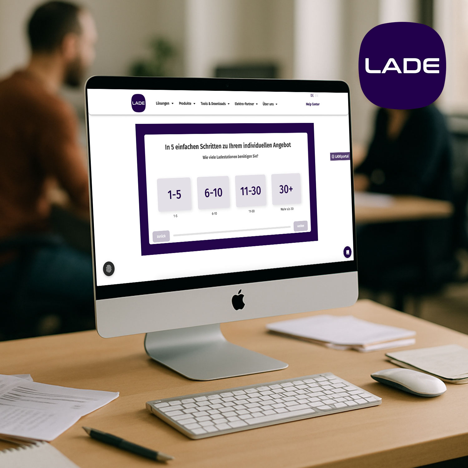 Bildschirm iMac lade.de Webseite